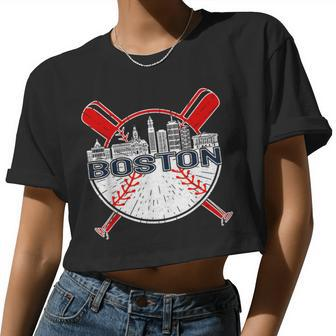Vintage Boston Baseball For And Women Women Cropped T-shirt - Monsterry UK