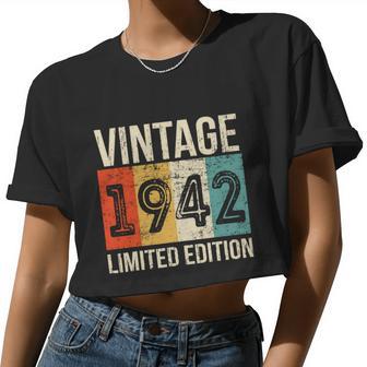 Vintage Made In 1942 Birthday Women Cropped T-shirt - Monsterry UK