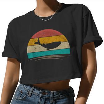 Vintage Whale Retro Vintage 70S Distressed Animal Women Women Cropped T-shirt - Monsterry UK