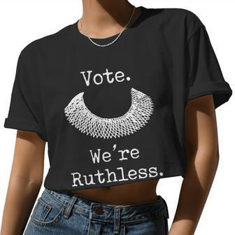 Vote We're Ruthless Women's Rights Pro Choice Roe Women Cropped T-shirt - Monsterry
