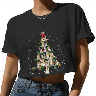 Welsh Corgi Christmas Tree Xgiftmas Cool Women Cropped T-shirt - Monsterry CA