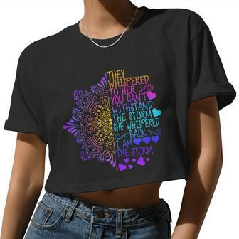 Whispered Back I Am The Storm Floral Tshirt Women Cropped T-shirt - Monsterry
