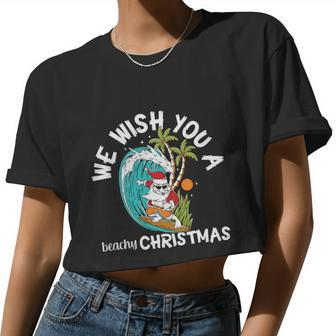 We Wish You A Beachy Christmas In July Women Cropped T-shirt - Monsterry DE