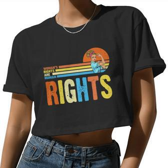 Woman's Rights Are Human Rights Retro Vintage Pro Choice Women Cropped T-shirt - Monsterry AU