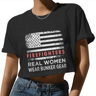 Womens Firefighter Female Fire Fighter Firefighting Mom Women Cropped T-shirt - Monsterry DE
