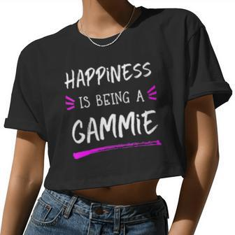 Womens Happiness Is Being A Gammie Mother's Day Women Cropped T-shirt - Monsterry DE