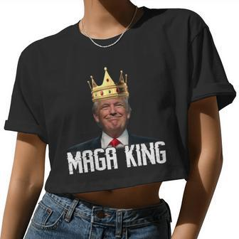Womens Maga King Shirt The Great Maga King Trump Ultra Maga Women Cropped T-shirt - Monsterry