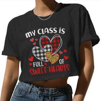 Womens Teacher Valentines Women Cropped T-shirt - Monsterry