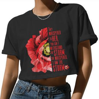 Womens Veterans Red Poppy I Am The Storm Inspire Women Cropped T-shirt - Monsterry CA
