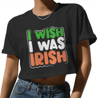 Womens I Wish I Was Irish St Patrick's Day Women Cropped T-shirt - Monsterry DE