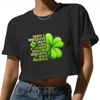 Wrestling Mom And Irish Mom For Mom Women Cropped T-shirt - Monsterry