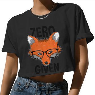 Zero Fox Given Idgaf Foxes Pun Women Women Cropped T-shirt - Monsterry