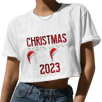 Christmas Couple Our First Christmas As Mr & Mrs 2023 Women Cropped T-shirt - Monsterry