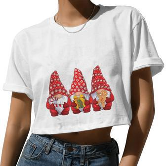 Christmas With My Gnomies Xmas Gnome Family Gnomes Women Cropped T-shirt - Monsterry CA
