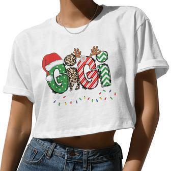 Gigi Clause Santa Reindeer Cute Christmas Grandma Women Cropped T-shirt - Monsterry AU