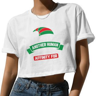 It's Nice To Meet Another Human Christmas Elf Movie Women Cropped T-shirt - Monsterry