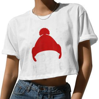 Oh A Fudge Christmas Saying Vintage Xmas Santa Hat Women Cropped T-shirt - Monsterry AU