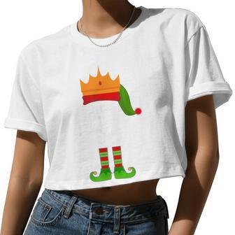 The Queen Elf Matching Family Christmas Pajama Party Women Cropped T-shirt - Monsterry CA