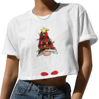 The Queen Gnome Matching Family Group Christmas Gnome Women Cropped T-shirt - Monsterry