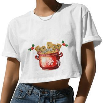 Tis The Season For Tamales Christmas Mexican Food Women Cropped T-shirt - Monsterry AU