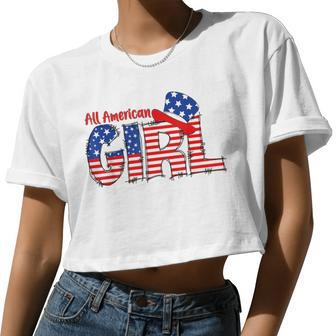 All American Girl Matching Family Fourth 4Th Of July Women Cropped T-shirt - Monsterry AU