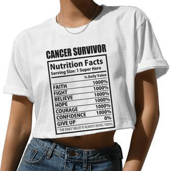 Breast Cancer Awareness Cancer Survivor Nutrition Fact Women Women Cropped T-shirt - Monsterry UK