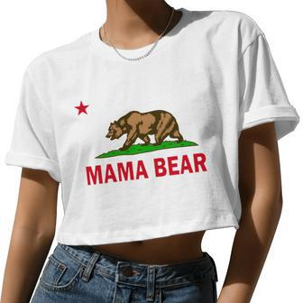 California Republic Mama Bear Women Cropped T-shirt - Monsterry