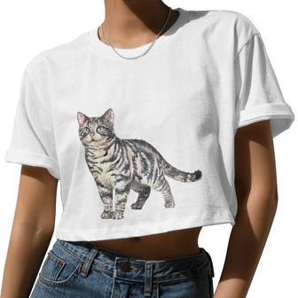 Cat American Shorthair V2 Women Cropped T-shirt - Monsterry AU