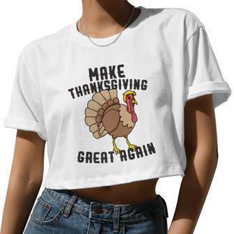 Trumpkey Thanksgiving Turkey Trump Men Women Women Cropped T-shirt - Monsterry CA