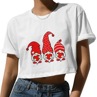 Gnomes Womens Valentines Day Women Cropped T-shirt - Monsterry UK