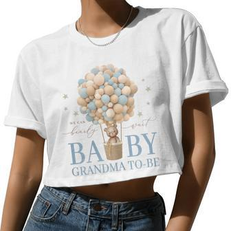 Grandma We Can Bearly Wait Baby Shower Bear Family Matching Women Cropped T-shirt - Monsterry