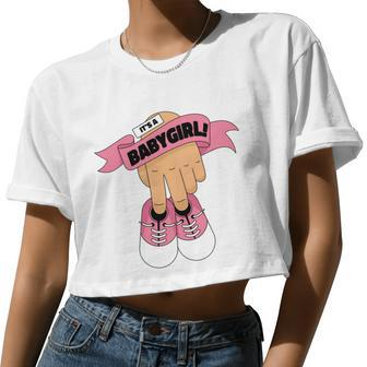 It's A Girl Women Cropped T-shirt - Monsterry