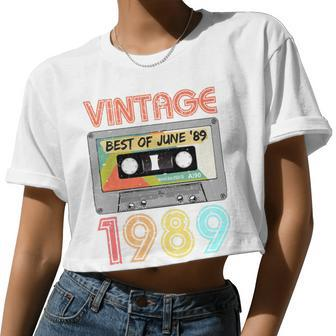 June 1989 30Th Birthday Mens Womens Vintage 1989 Women Cropped T-shirt - Monsterry UK