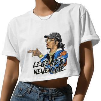 Legend Never Dies Rip Takeoff Rapper Rest In Peace V2 Women Cropped T-shirt - Monsterry