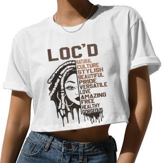 Loc'd Celebration Beautiful Hair Black Queen Black History Women Cropped T-shirt - Monsterry