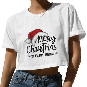 Merry Christmas Ya Filthy Animals Christmas V2 Women Cropped T-shirt - Monsterry