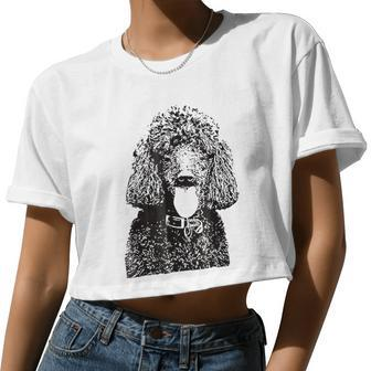 Poodle Face Dog Mom Or Dad Christmas Women Cropped T-shirt - Monsterry