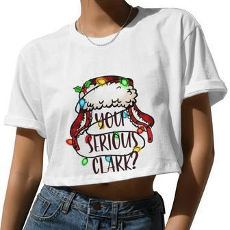 You Serious Clark Light Christmas Women Cropped T-shirt - Monsterry DE