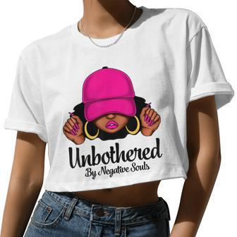 Unbothered Sassy Black Queen African American Afro Woman Women Cropped T-shirt - Monsterry