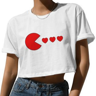 Valentines Day Hearts Boys Girls Kids Women Cropped T-shirt - Monsterry UK