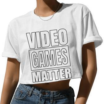 Video Games Matter Logo Women Cropped T-shirt - Monsterry UK