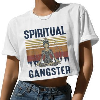 Yoga Girls Spiritual Gangsters Vintage Yoga Lover Women Cropped T-shirt - Monsterry UK