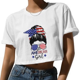 American Girl 4Th Of July V2 Women Cropped T-shirt - Monsterry DE