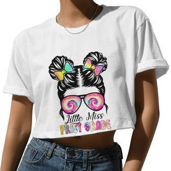 Little Miss First Grade Girls Back To School Women Cropped T-shirt - Monsterry AU