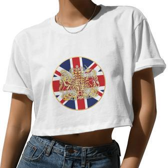Queen Elizabeth Platinum Jubilee 1952 2022 70Th Anniversary Emblem Women Cropped T-shirt - Monsterry