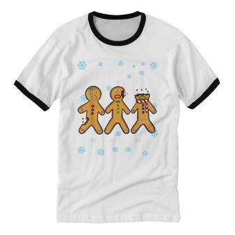 My Butt Hurts Christmas Gingerbread Man Cookie Men Cotton Ringer T-Shirt - Monsterry