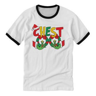 Chest Nuts Matching Chestnuts Christmas Couples Nuts Cotton Ringer T-Shirt - Monsterry