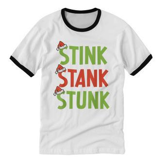Christmas 2023 Stink Stank Stunk Family Matching Xmas Cotton Ringer T-Shirt - Monsterry UK