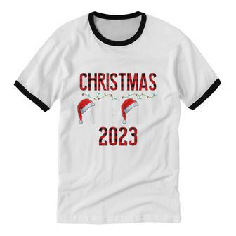 Christmas Couple Our First Christmas As Mr & Mrs 2023 Cotton Ringer T-Shirt - Monsterry