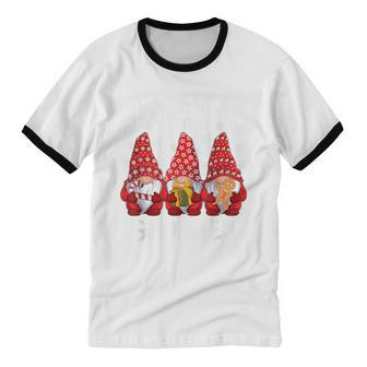 Christmas With My Gnomies Xmas Gnome Family Gnomes Cotton Ringer T-Shirt - Monsterry DE